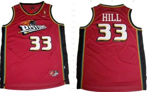 Detroit Pistons #33 Grant Hill Red Swingman Throwback Jersey on sale,for Cheap,wholesale from China