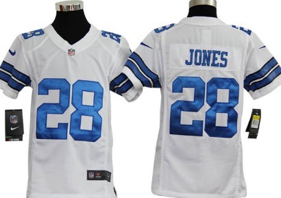 Nike Dallas Cowboys #28 Felix Jones White Game Kids Jersey