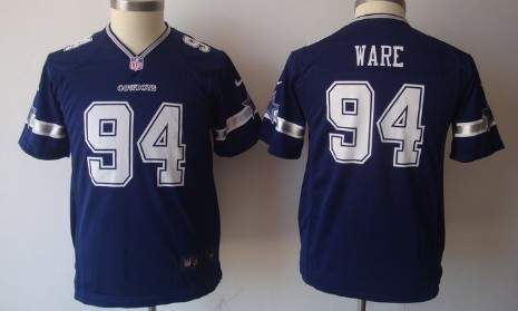 Nike Dallas Cowboys #94 DeMarcus Ware Blue Game Kids Jersey 