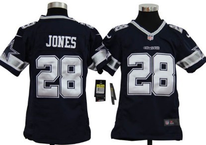 Nike Dallas Cowboys #28 Felix Jones Blue Game Kids Jersey