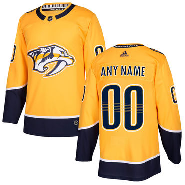 Custom Men\u0027s Nashville Predators Yellow 2017-2018 adidas Hockey Stitched NHL Jersey