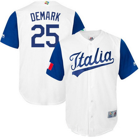 Men's Team Italy Baseball Majestic #25 Mike DeMark White 2017 World Baseball Classic Stitched Authentic Jersey Men's Team Italy Baseball Majestic #25 Mike DeMark White 2017 World Baseball Classic Stitched Authentic Jersey