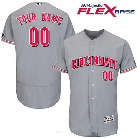 فالكون فون Men's Cincinnati Reds Gray Road Majestic Flex Base Custom Baseball ... فالكون فون