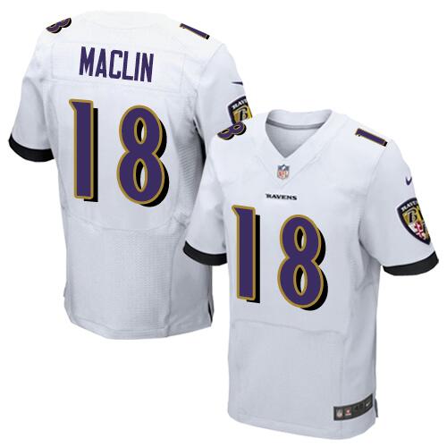 Nike Baltimore Ravens #18 Jeremy Maclin White Men\u0027s Stitched NFL Elite Jersey