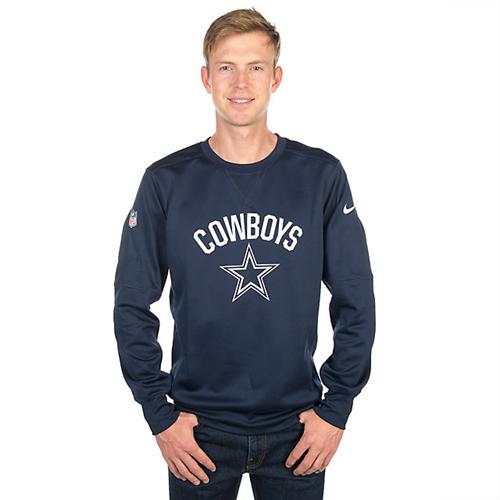 nike men's dallas cowboys sideline 2015 ko grey pullover hoodie