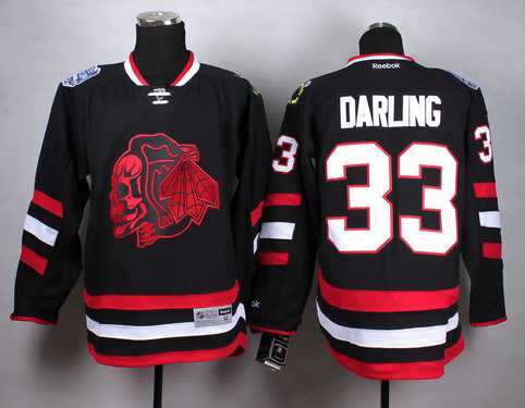 blackhawks black skull jersey