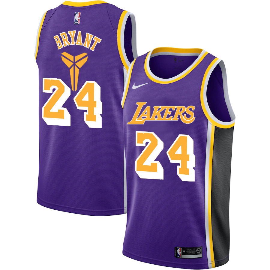 Nike Kobe Bryant Mamaba Wish LA Lakers #24 Swingman Jersey - White/Purple -  52