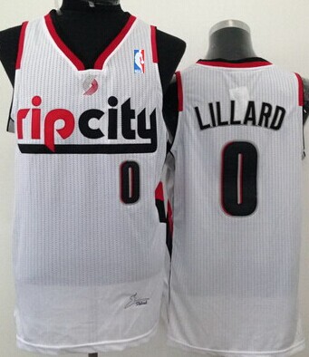 NBA Portland Trail Blazers Damian Lillard #0 Men's Replica Jersey, Small,  White 