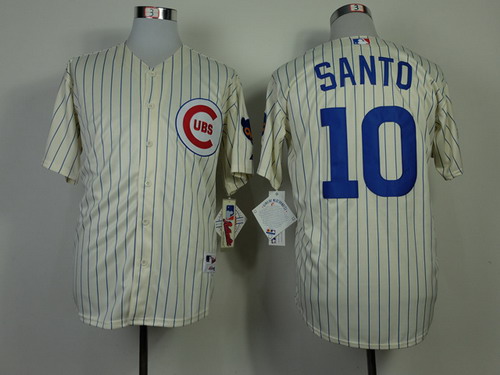 Chicago Cubs #10 Ron Santo 1969 Cream Jersey on sale,for Cheap