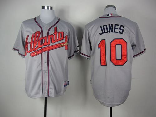 Atlanta Braves 10 Chipper Jones White Throwback Jersey on sale,for  Cheap,wholesale from China