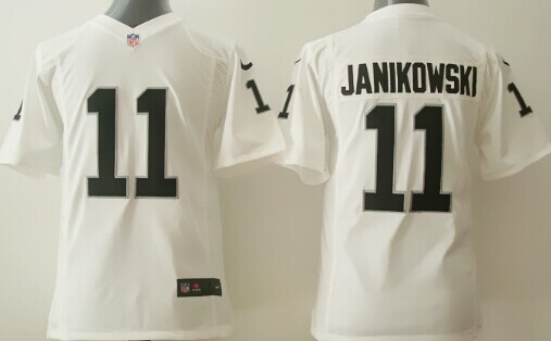 Nike Oakland Raiders #11 Sebastian Janikowski White Game Kids Jersey