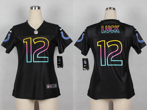 Nike Indianapolis Colts #12 Andrew Luck Pro Line Black Fashion Womens Jersey