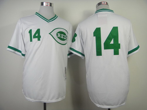 Cincinnati Reds #14 Pete Rose St. Patrick's Day White Throwback