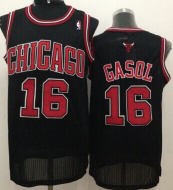 Chicago Bulls #16 Pau Gasol Black Swingman Jersey on sale,for