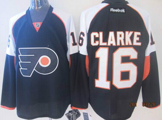 Mitchell & Ness Philadelphia Flyers Bobby Clarke #16 '74 Blue Line Jersey, Men's, Large, Orange