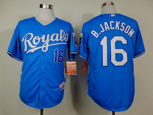 Kansas City Royals #16 Bo Jackson Light Blue Jersey on sale,for