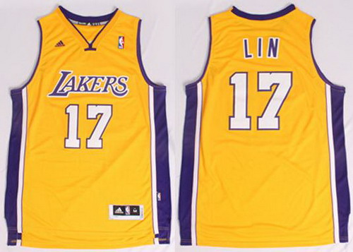 Los Angeles Lakers #17 Jeremy Lin Revolution 30 Swingman Yellow Jersey
