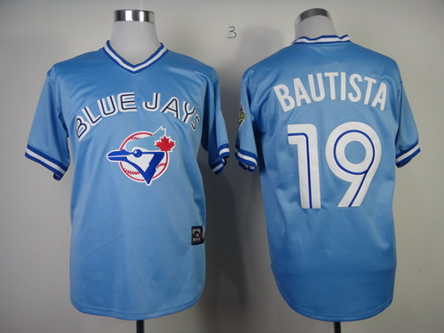 Toronto Blue Jays #19 Jose Bautista Light Blue Pullover Jersey on sale,for  Cheap,wholesale from China