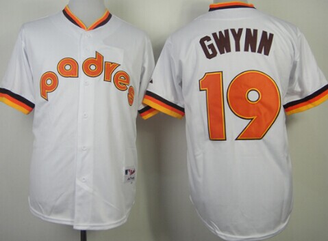 Men's Majestic San Diego Padres #19 Tony Gwynn Replica White 1984