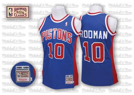 Mitchell & Ness Detroit Pistons #10 Dennis Rodman blue/red Swingman Jersey