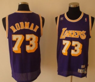 Los Angeles Lakers #73 Dennis Rodman Purple Swingman Throwback ... Los Angeles Lakers #73 Dennis Rodman Purple Swingman Throwback ...