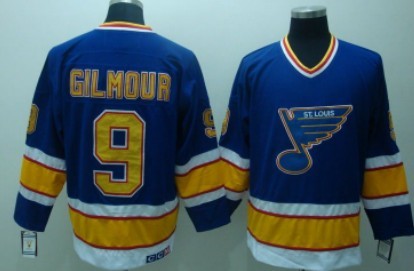 St. Louis Blues #9 Doug Gilmour Blue Throwback CCM Jersey 