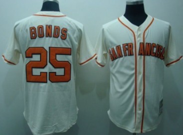 San Francisco Giants #25 Barry Bonds 2004 Cream Throwback Jersey on  sale,for Cheap,wholesale from China