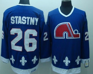 NHL Nordiques 26 Peter Stastny Light Blue Men Jersey