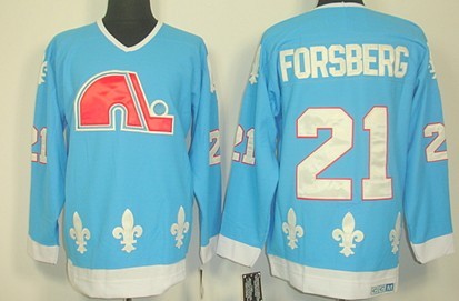 NHL Nordiques 26 Peter Stastny Light Blue Men Jersey