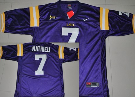 LSU Tigers #7 Tyrann Mathieu Purple Jersey on sale,for Cheap,wholesale