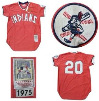 Cleveland Indians #20 Frank Robinson 1975 Red Throwback Jersey on