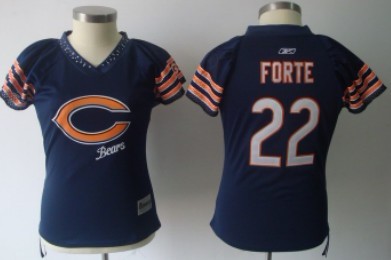 Chicago Bears #22 Matt Forte 2011 Blue Womens Field Flirt Fashion Jersey 