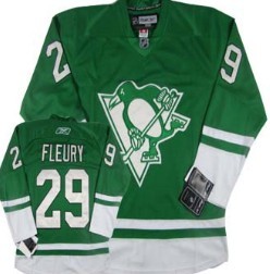 Pittsburgh Penguins #29 Marc-Andre Fleury St. Patrick's Day Green Jersey