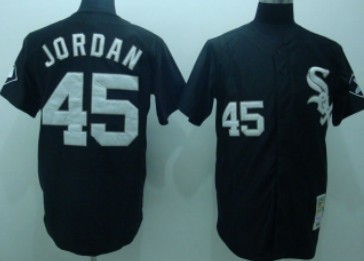 #45 Michael Jordan Chicago White Sox Grey/Black Throwback Baseball Jersey