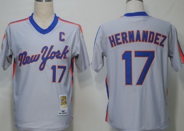 Youth New York Mets #17 Keith Hernandez Authentic Grey Road Cool