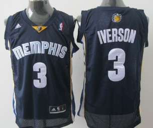 Memphis Grizzlies #3 Allen Iverson Navy Blue Swingman Jersey on sale,for  Cheap,wholesale from China