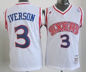 Philadelphia Sixers #3 Allen Iverson White Swingman ...