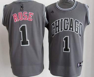 Chicago Bulls #1 Derrick Rose Revolution 30 Swingman Black Pinstripe Jersey  on sale,for Cheap,wholesale from China