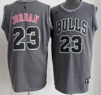 Chicago Bulls #23 Michael Jordan Gray 