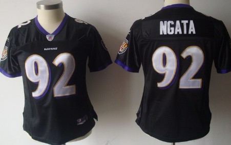 Baltimore Ravens #92 Haloti Ngata 2011 Black Womens Team Jersey 