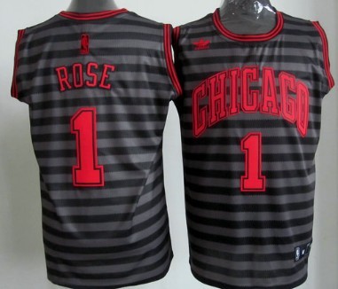 Chicago Bulls #1 Derrick Rose Black Pinstripe Throwback Swingman Jersey on  sale,for Cheap,wholesale from China