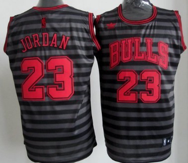 Chicago Bulls Black Pinstripe Jersey Michael Jordan #23 Size 48