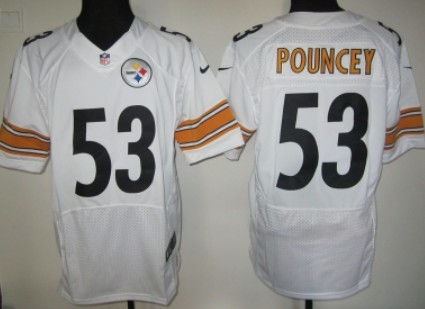 Nike Pittsburgh Steelers #53 Maurkice Pouncey White Elite Jersey 