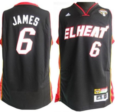 Men's Miami Heat Lebron James #6 Black Swingman Jersey - City Edition