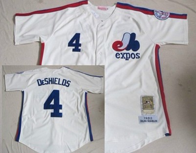 Montreal Expos #4 Delino DeShields 1982 Cream Throwback Jersey on sale,for  Cheap,wholesale from China