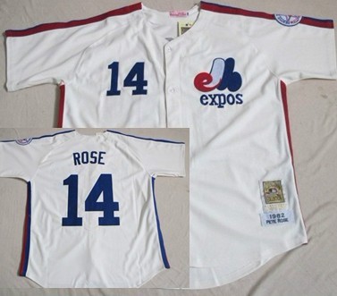 Montreal Expos #14 Pete Rose 1982 Cream Throwback Jersey on sale