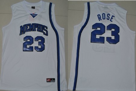 Memphis Tigers #23 Derrick Rose White Jersey on sale,for Cheap,wholesale  from China