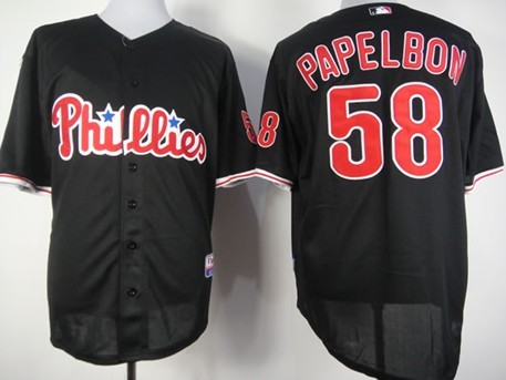 Philadelphia Phillies #58 Jonathan Papelbon Black Jersey on sale