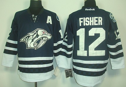 Mike Fisher Nashville Predators Reebok Authentic Third Jersey (Blue)