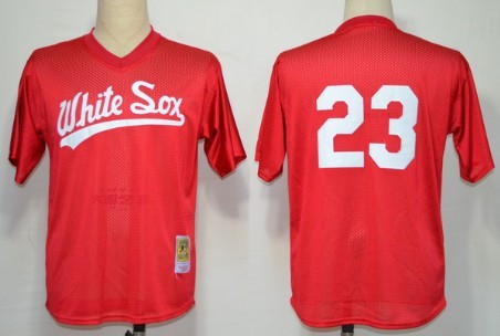 Chicago White Sox #23 Robin Ventura 1990 Mesh BP Red Throwback